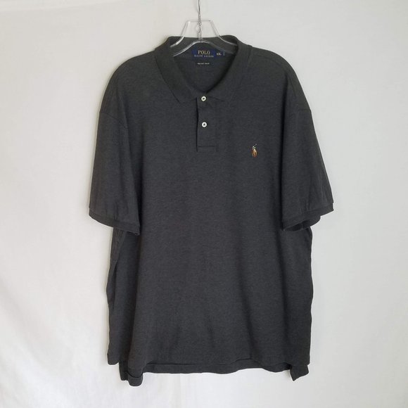 Polo Ralph Lauren Pima Soft Touch Dark Gray Polo Shirt Mens 2XL - Picture 1 of 5